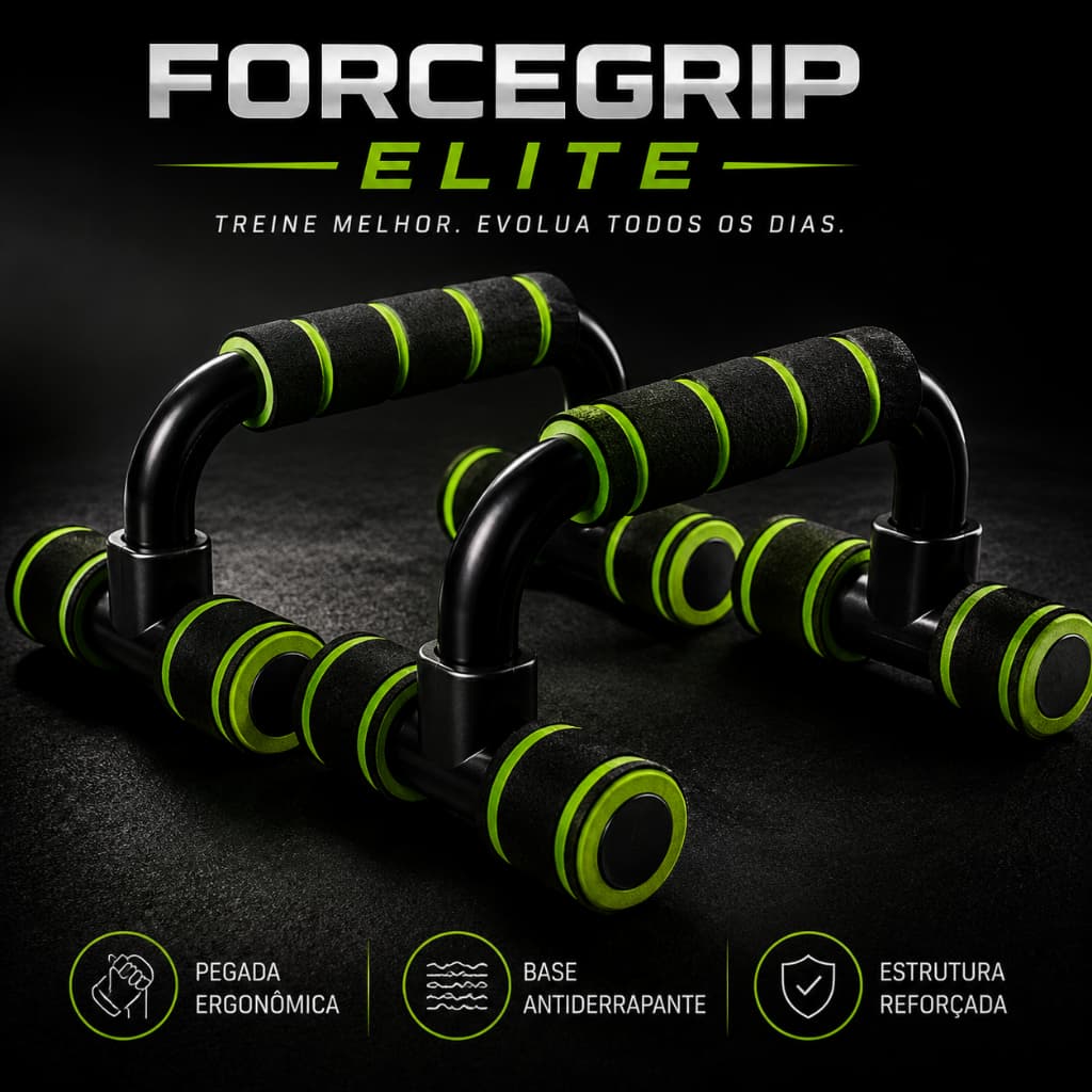 ForceGrip Elite Suporte para Flexão de Braço Pegada Ergonômica Antiderrapante Treino Funcional
