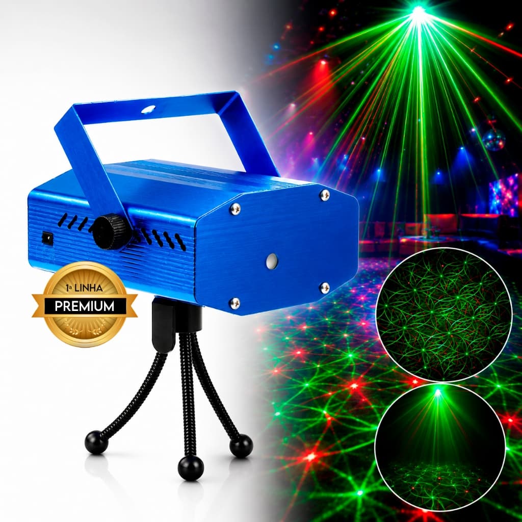 Mini Projetor Jogo de Luz Giratorio Festa Balada Dj Led Rgb Aniversario Baladinha Bar Eventos