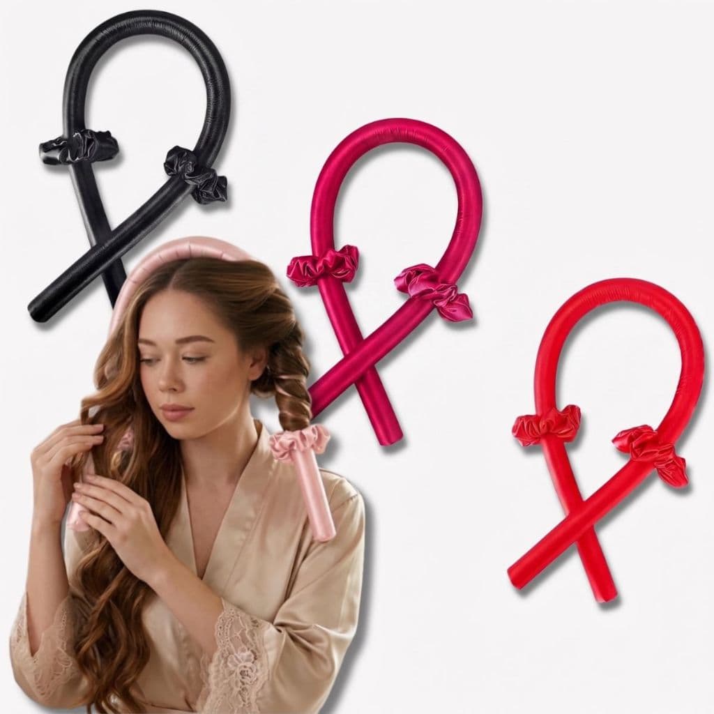 Kit 3un Modelador de Cachos de Cetim Sem Calor Ondas Naturais Salão de Beleza Envio Imediato