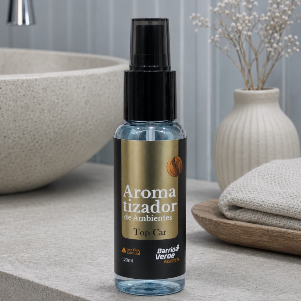 Aromatizador de Ambiente Essência Top Car 120ml com Óleo Essencial Ambientes Internos