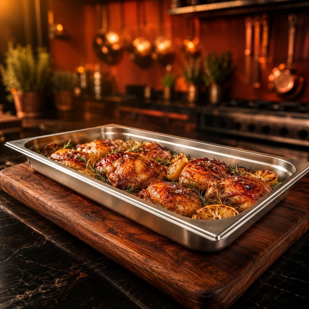 Cuba Gastronômica GN 1/1 x 65mm Aço Inox 304 Buffet Rechaud Self Service Banho Maria Cozinha Industrial 9 Litros
