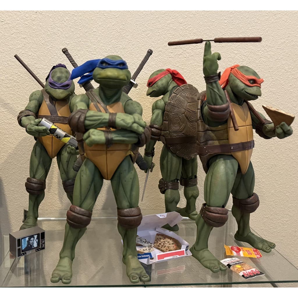 Action Figure Tartarugas Ninja 1990 Articulados Originais NECA Versão Filme Bonecos Colecionaveis Presente Decoração