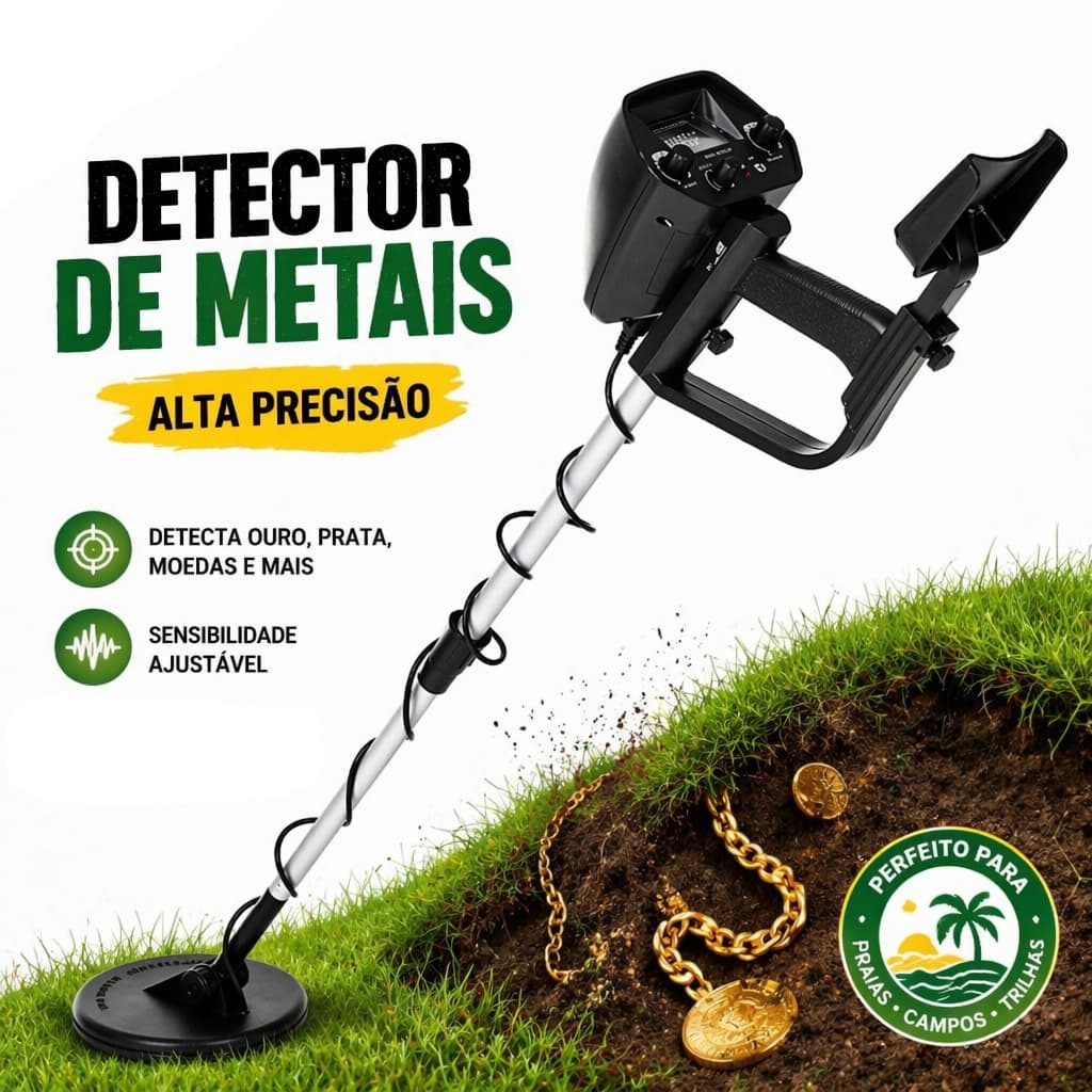 Detector de Ouro Prata e Cobre Profissional Portátil com Display Digital