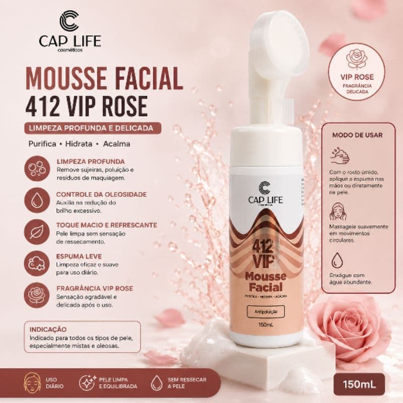 Espuma de Limpeza Facial Mousse Facial Sabonete Facial Hidratante para Rosto Todos tipo de Pele