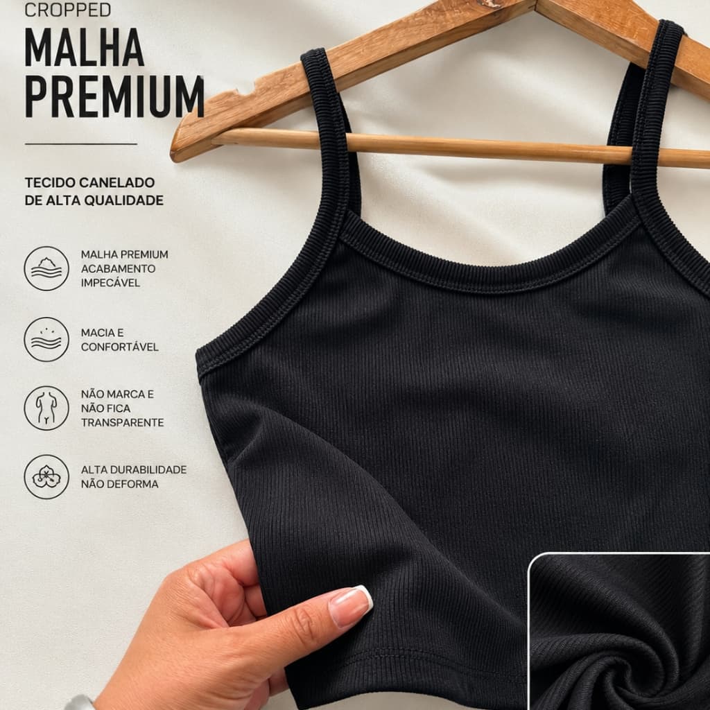 Cropped Feminino Canelado Alça Fina Blusa Feminina Estilosa Regata Academia Blusa basica Fitness