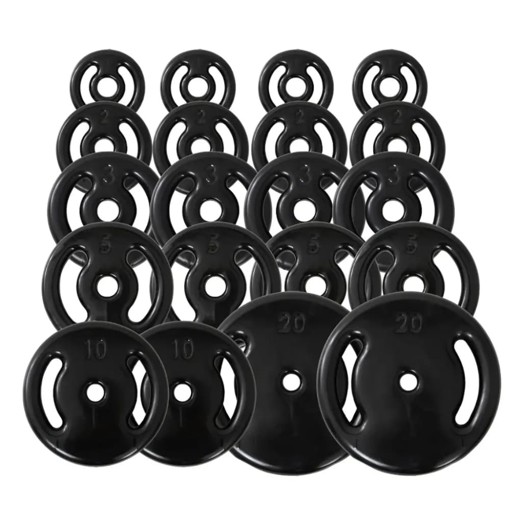 Anilhas 20kg Diversificadas Emborrachadas Furo 31mm Kit Completo de Musculação