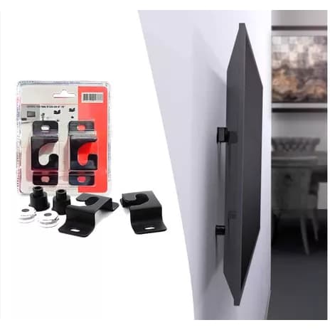 kit 10/ 6 Suporte Fixo lukton MT-12 para TV 13" a 70" Parede VESA Pretos 60kg
