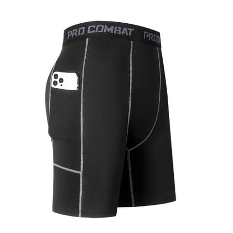 Bermuda Com Shorts Compressão Masculino Para Corrida Com 2 Bolsos Para Celular