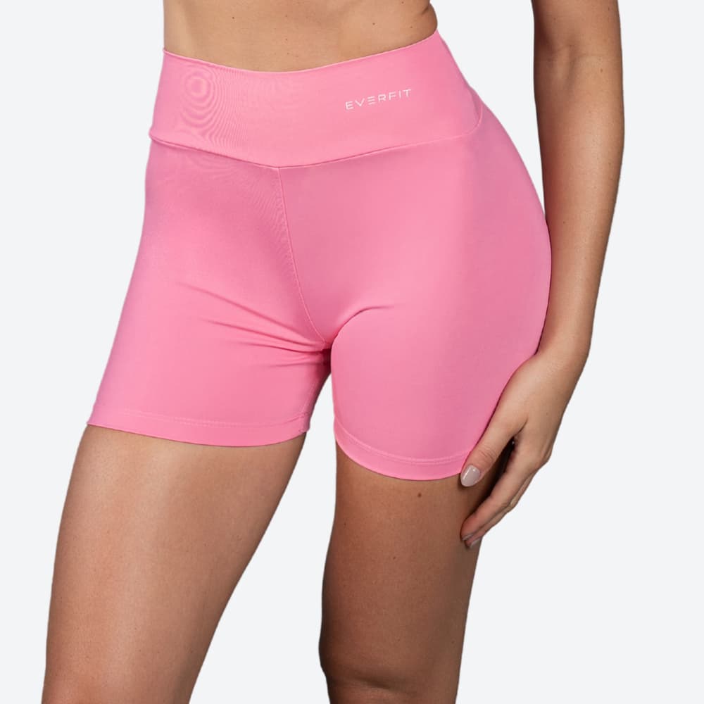 Short Fitness Academia Corrida Feminino em Poliamida Cintura Alta Zero Transparência UV50+ Basic Everfit