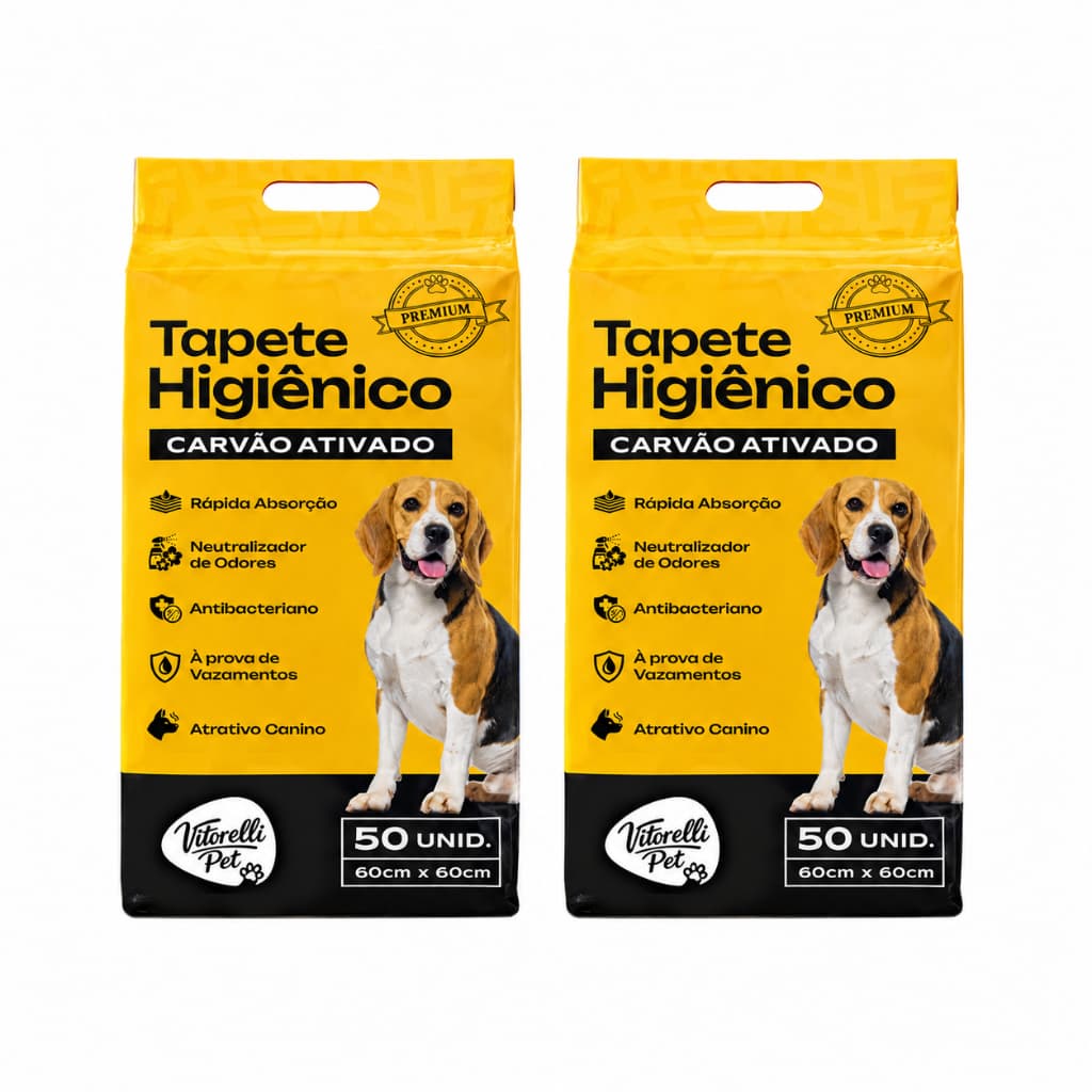 Kit Tapete Pet Higiênico Premium 60x60 100und 8 Camadas