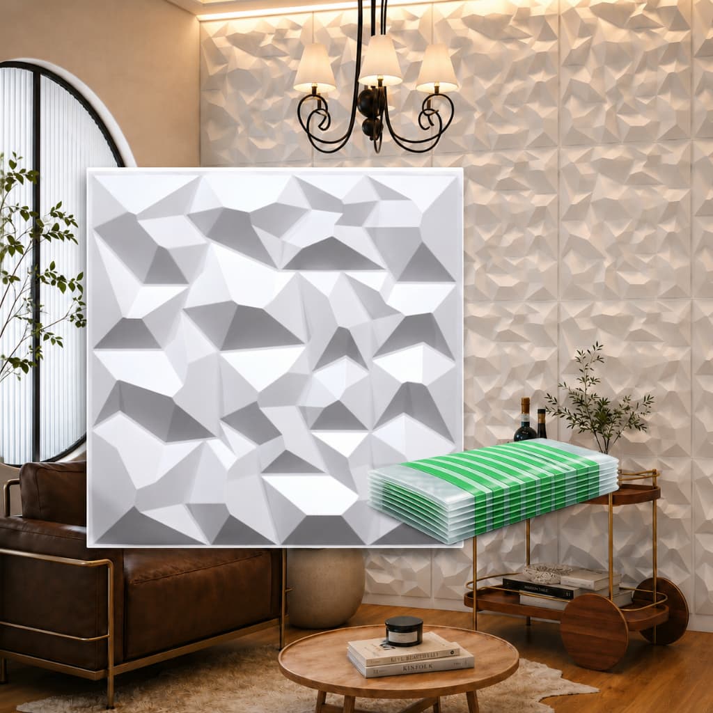 Kit 30 Placas 3D PVC 50x50 cm Revestimento Decorativo de Parede