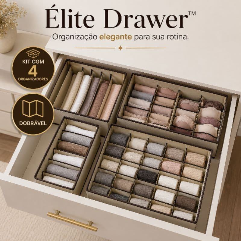Kit 4 Organizador de Gavetas Dobrável Colmeia Organiza Meias Cuecas Calcinhas e Acessórios