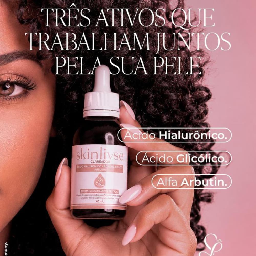 Sérum Clareador de Manchas Facial [30ml] Melasma Acne Sol – Ácido Glicólico Arbutin e Ácido Hialurônico