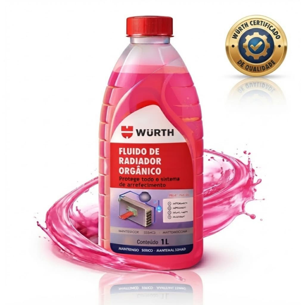 Aditivo Fluido Radiador Rosa Orgânico Pronto Para Uso 1L Wurth