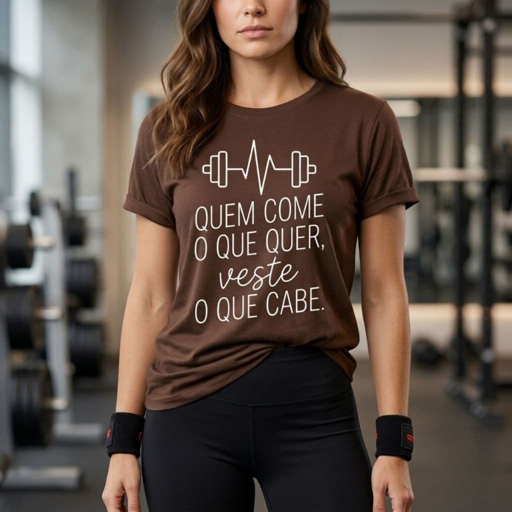 Camiseta Academia Feminina Fitness Gym Treino Camisetão Musculação 100% Algodão Conforto Halter Motivação Camisa Estilo