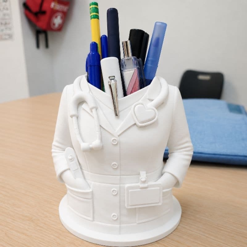 Organizador de Canetas Jaleco Médico Porta Lápis Decorativo para Mesa