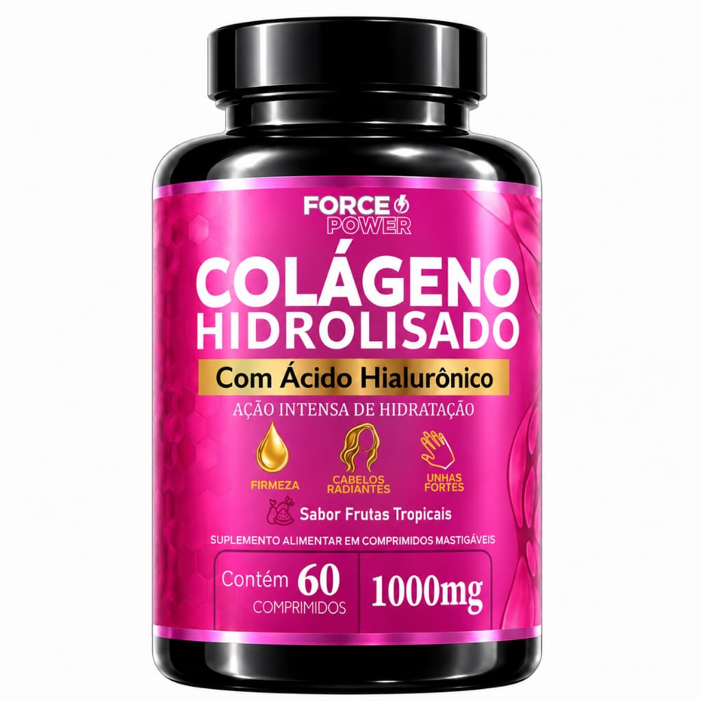 Colágeno Hidrolisado com Ácido Hialurônico Facial Unhas Pele Cabelo - TESTADO E APROVADO