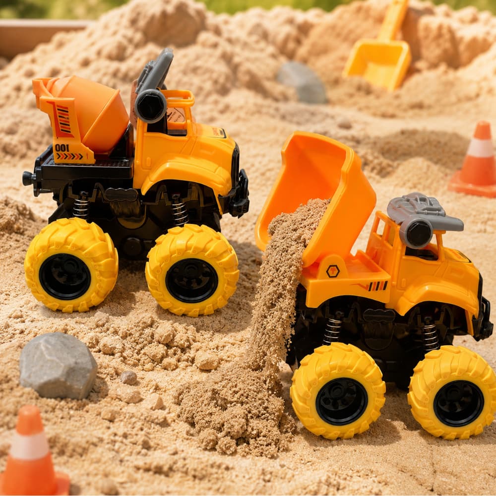 Carrinhos De Fricção Construção Infantil Caminhão Trator Obras Brinquedo, Ideal para 3+ A