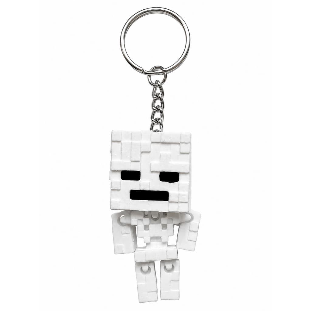 Kit 10 Chaveiros Skeleton Minecraft Articulado 3D Branco Presente Geek