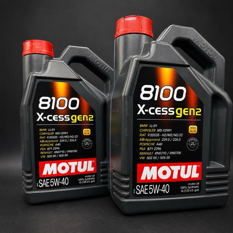 Motul 8100 X-Cess Gen2 5W40 8L Óleo Motor 100% Sintético Kit 2x4L API SP ACEA A3/B4