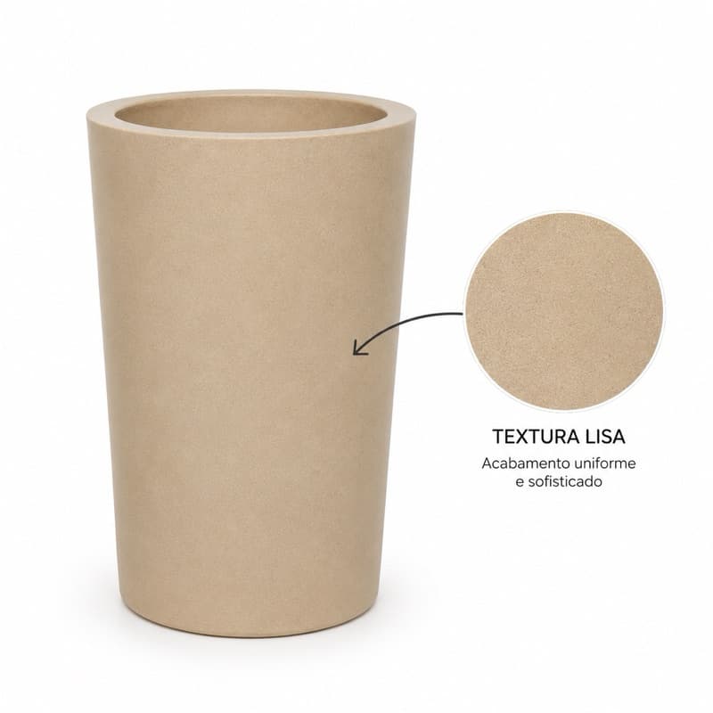 Vaso para Plantas Ibiza PP Polietileno Decorativo Resistente Sol Chuva Maresia Sala Jardim Varanda