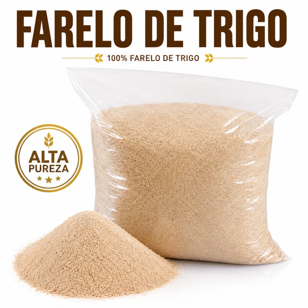 Farelo de Trigo Puro de Alta Qualidade até 3kg - Suplemento para alimentação