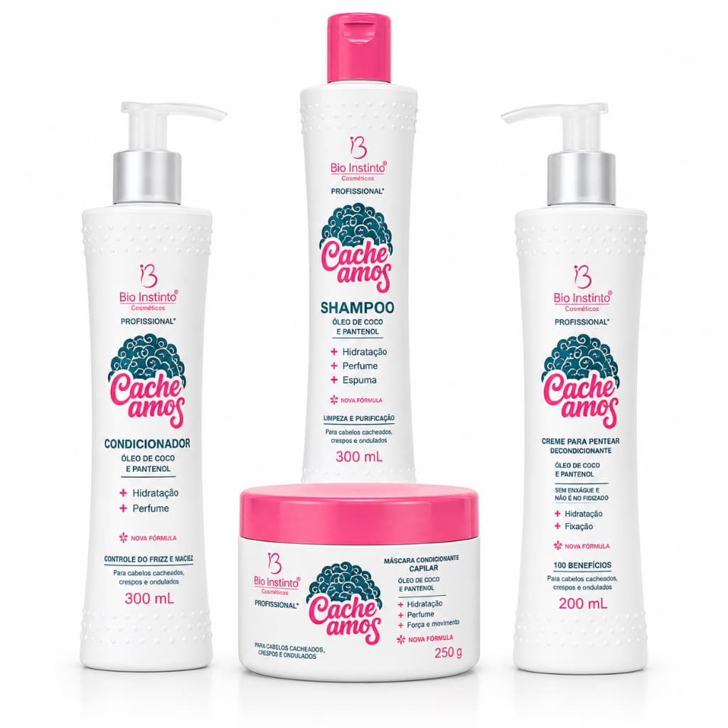 Kit Profissional Para Cabelo Cacheados Ondulados Mais Volume Mais Brilho Tratamento de Salão em Casa