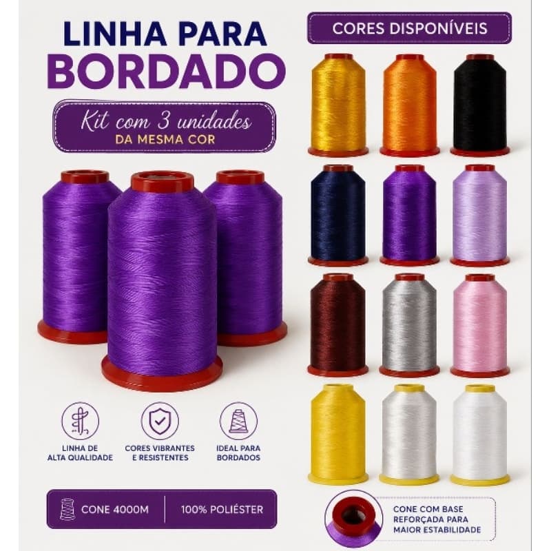 LINHA PARA BORDADOS RICAMARE C/4000M