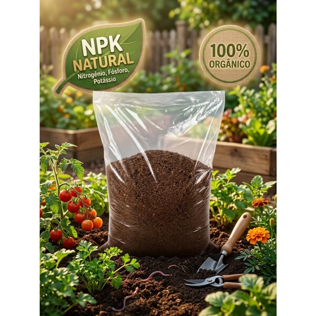 Adubo Orgânico Composto Para Plantas Horta E Vasos NPK 2kg