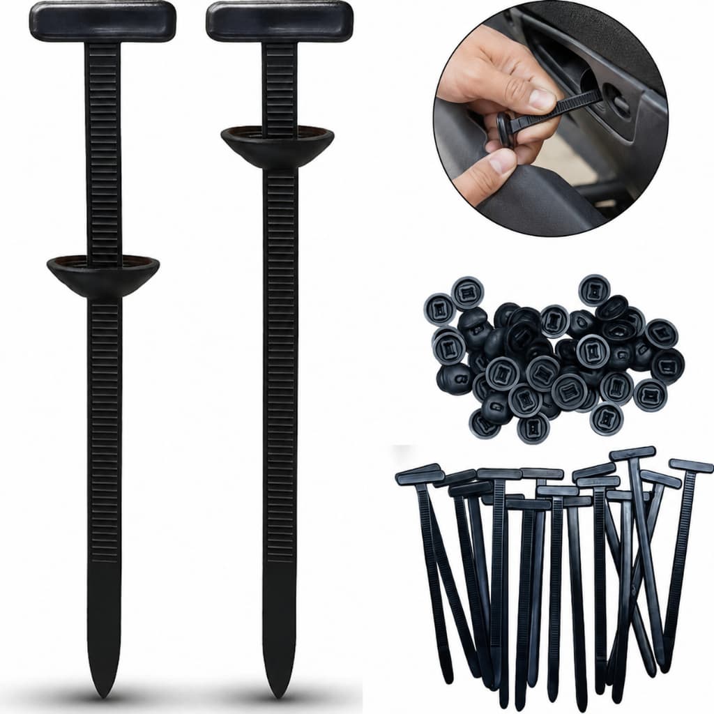 Kit 100 Abraçadeira Nylon Enforca Gato Fivela Cinta Plástica Tipo T Universal Travamento Automático Carro