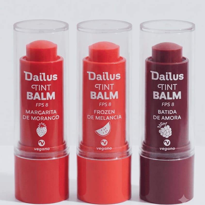 Linha Tint Balm Dailus: Ação 3 em 1 que Dá Cor, Hidrata e Protege com FPS 8!