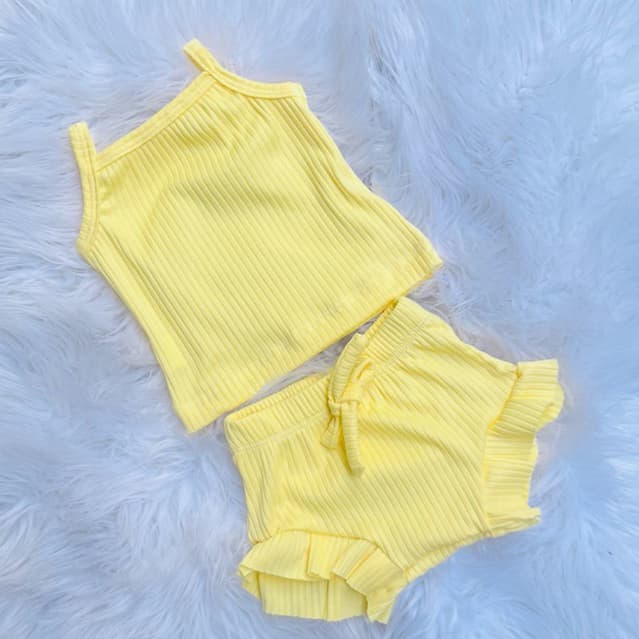 comjunto tampa frauda baby cores vibrantes pra uso dia a dia malha canelada super confortável com blusa de alcinha