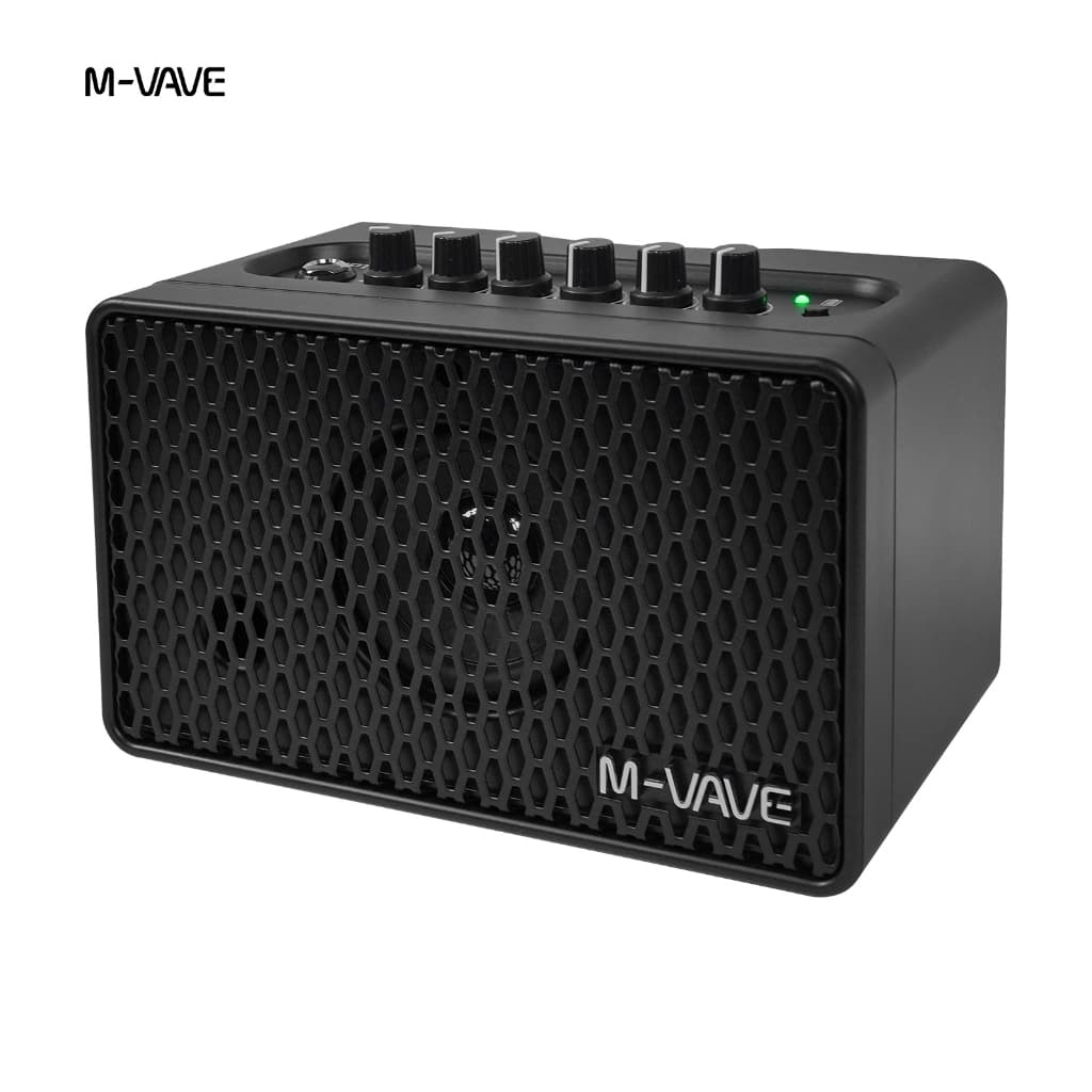 Mini amplificador de guitarra M-VAVE SP100 Preto – Bateria de 8 horas, gravação OTG, controle por aplicativo para uso