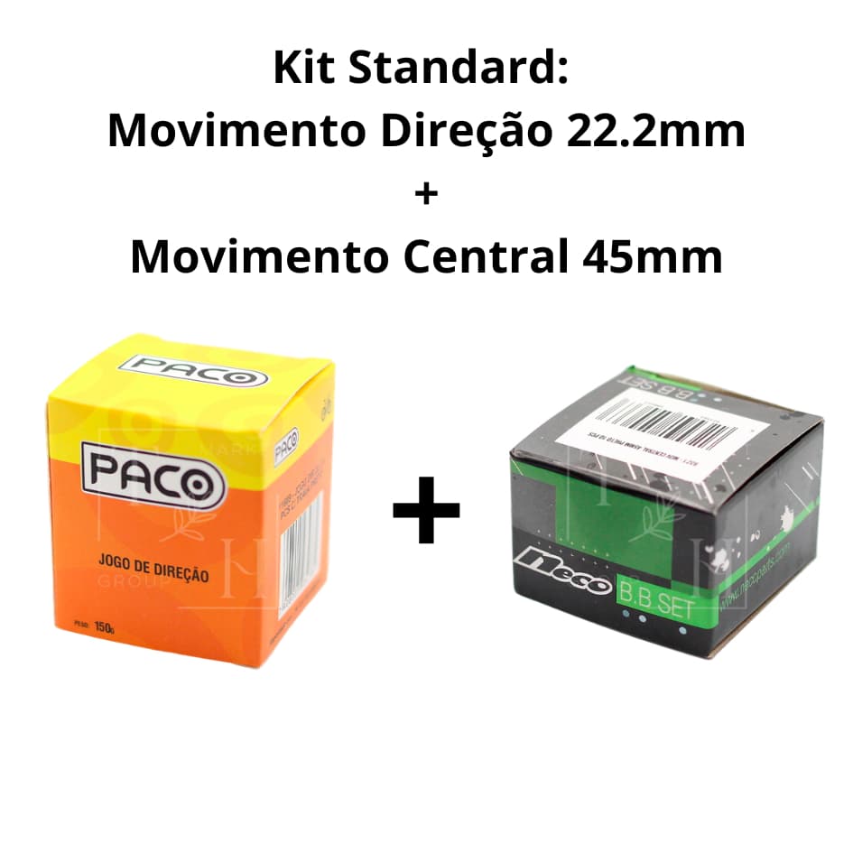 Caixa de Direção Standard 22.2mm com Movimento Central 45mm Bicicletas Urbanas Mtb Infantil aro 12 16 20 24 26 29