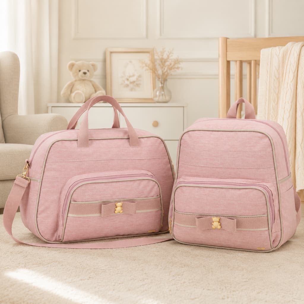 Kit Bolsa Maternidade Grande Mochila Impermeável Premium 2 Peças