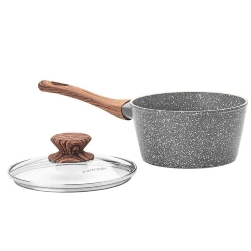 Panela Style Cook Cerâmica em Alumínio Indução 16cm 1,3L Grafito 8819 Mimo Style
