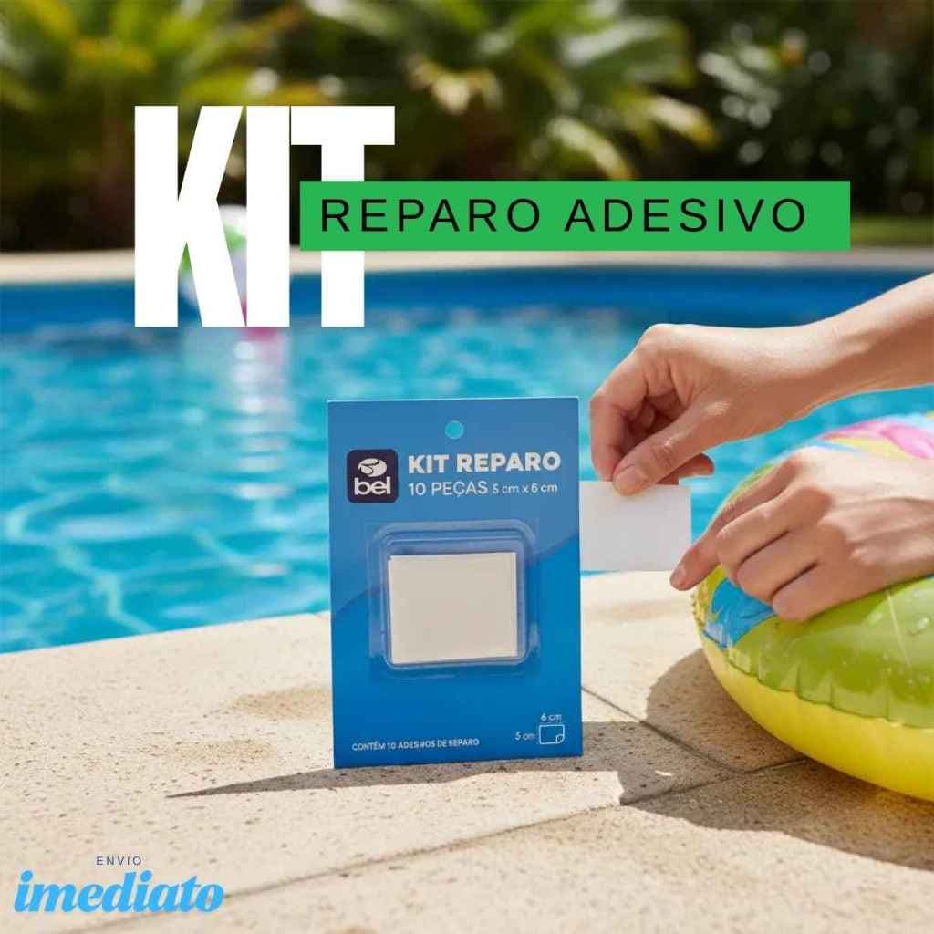 Kit Reparo Belfix 10 Adesivos Para Boia Piscina e Colchão Inflável Remendo Autoadesivo para Furo e Rasgo reparo rápido