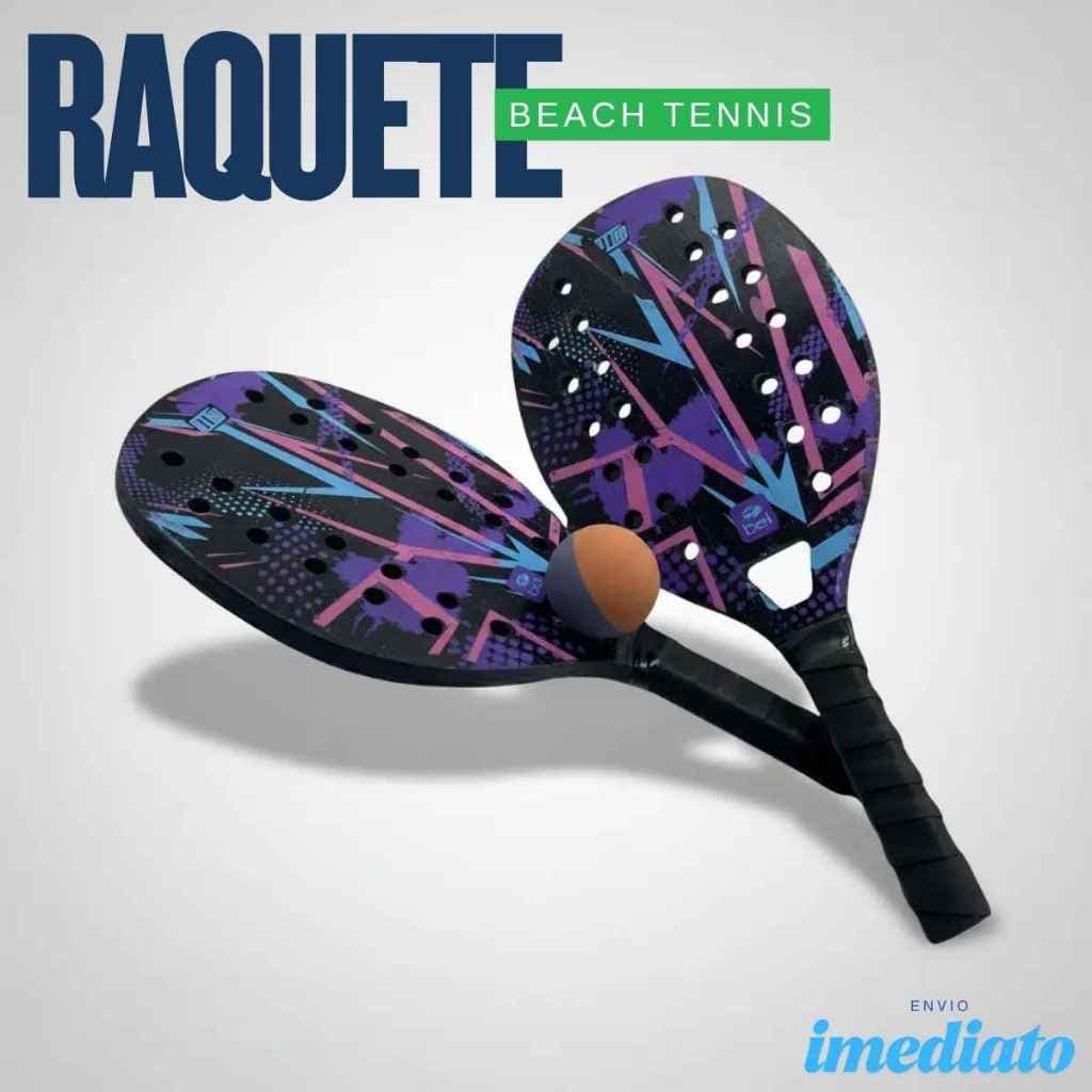 Kit 2 Raquetes Beach Tennis Drop Shot Praia C/ Bola Original diversão praia esporte lazer