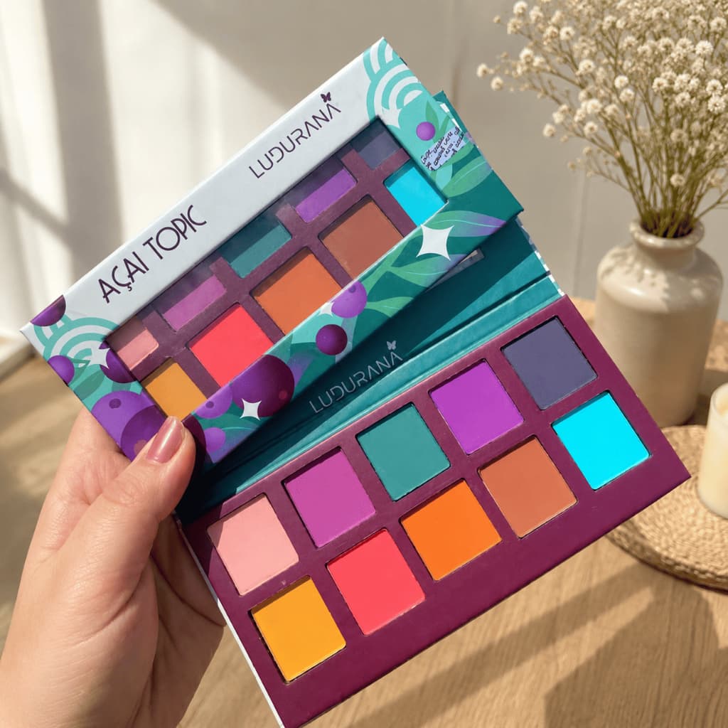 Paleta de Sombra 10 Cores Açai Topic Ludurana