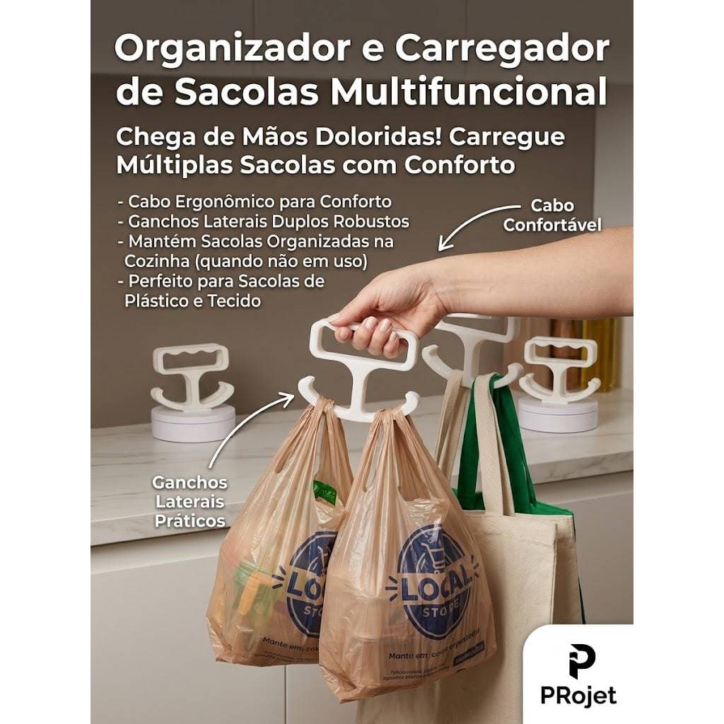 PORTA SACOLA ALÇA DE CARREGAR SACOLAS CARREGADOR DE SACOLAS MERCADO