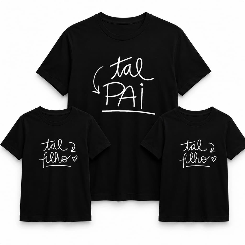 Kit 3 Camisa  Camiseta  Pai e Filho  "Tal Pai Tal Filho"  100% Algodão Casual  Básica  Dia dos Pais