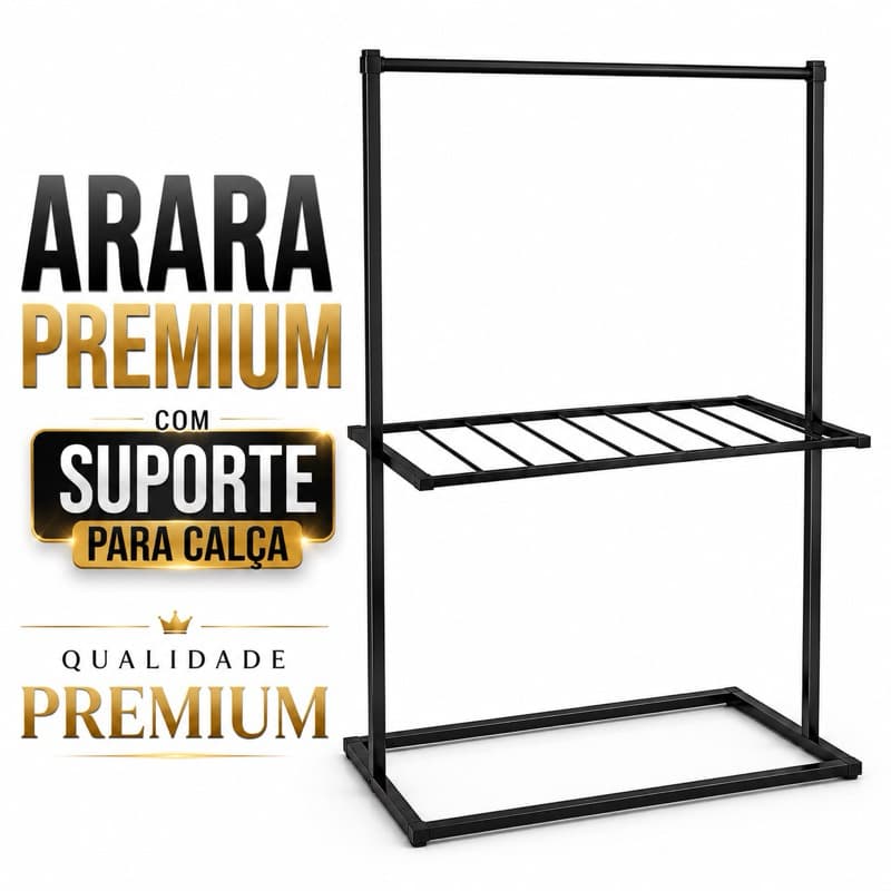 Arara Ilha Premium com Suporte para Calças