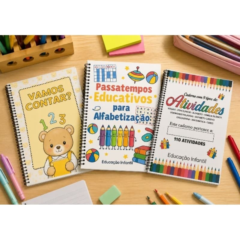 Kit com 3 Apostilas Educativas