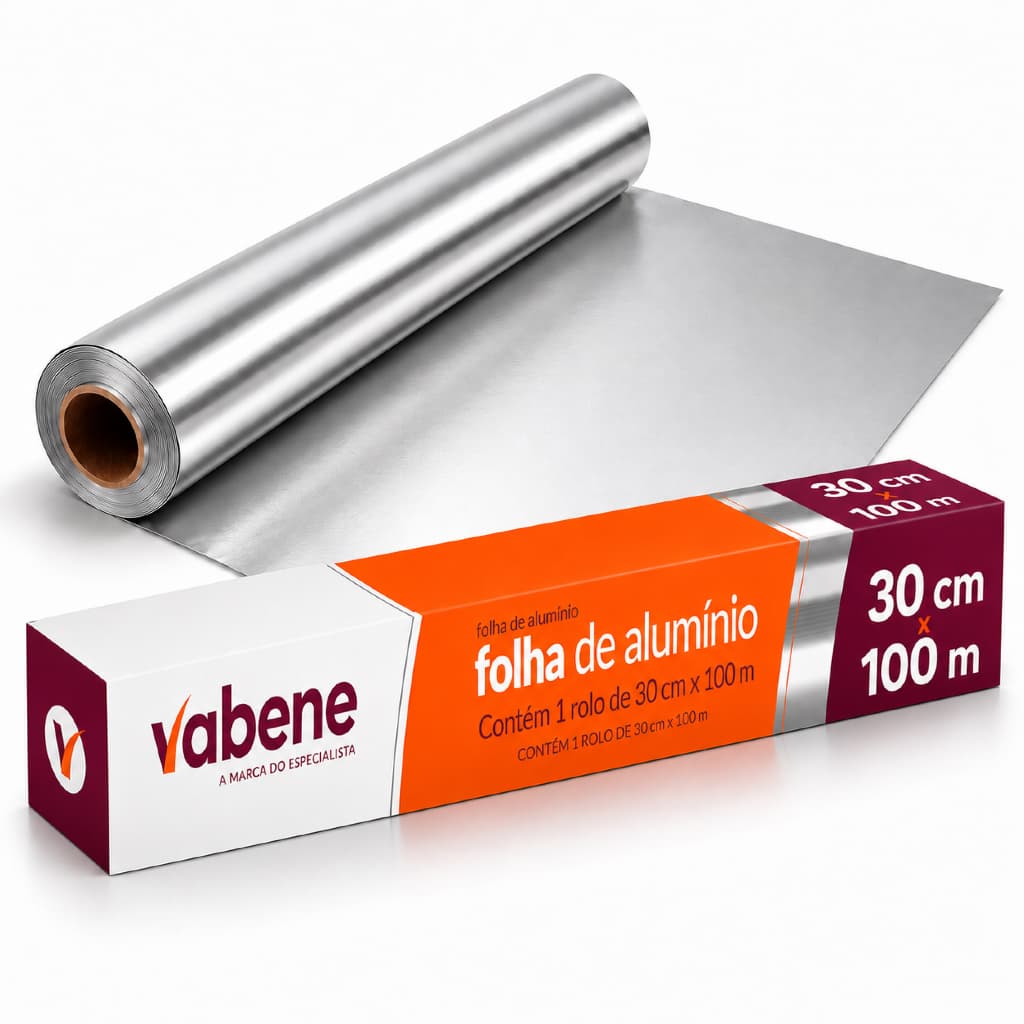 Papel Alumínio 30cm X 100m Bobina Rolo Grande Para Alimentos