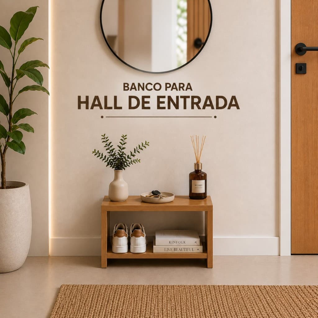 Banco para Hall de Entrada Sapateira Multiuso 100% MDF Moderno Organizador