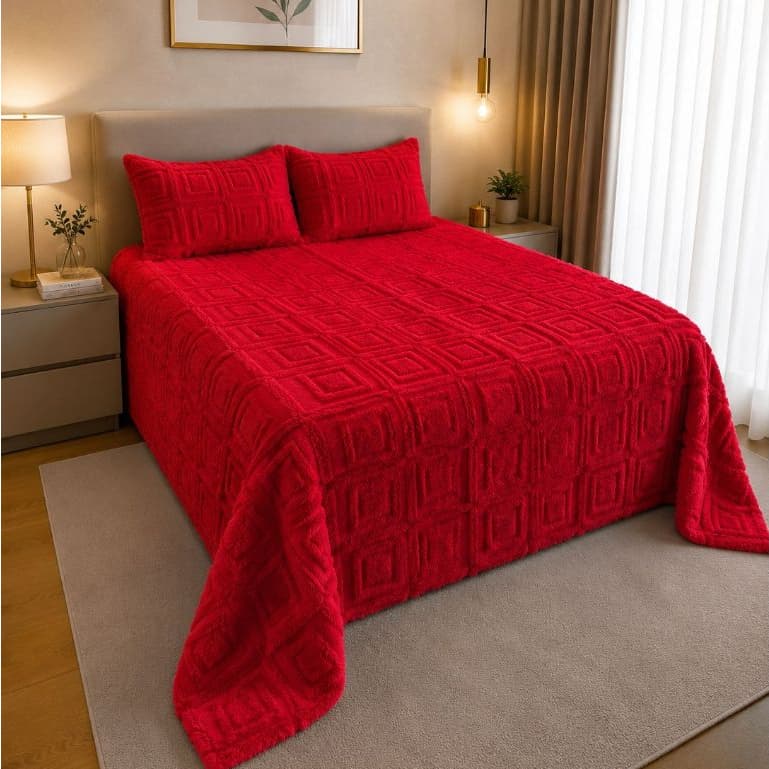 Cobertor Casal 3 pçs ACONCHEGO 2,40X2,60 QUEEN - Acompanha porta travesseiros - Oferta