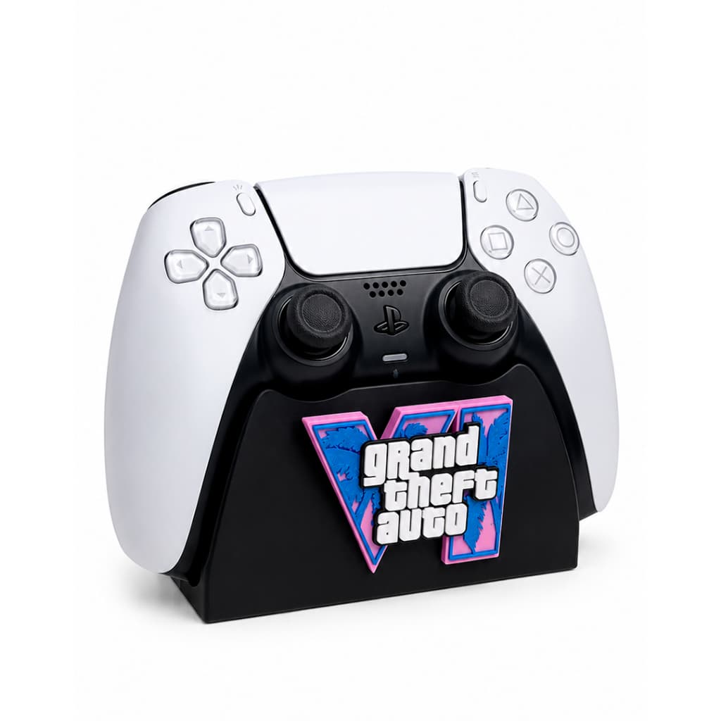 Suporte para Controle PS5 GTA VI Base Game Console - Suporte Gamer Mesa Setup Presente