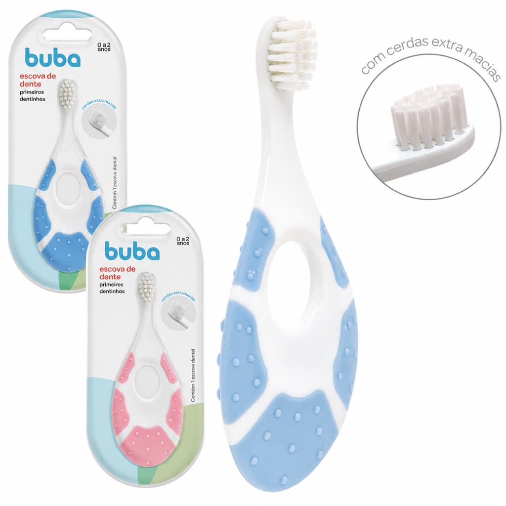 Escova de Dentes Buba 0 a 2 Anos Primeiros Dentinhos