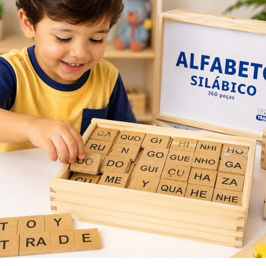 Alfabeto Silabico Em Madeira 360 Pçs Formando Sílabas Letras Palavras Brinquedo Educativo Pedagogico