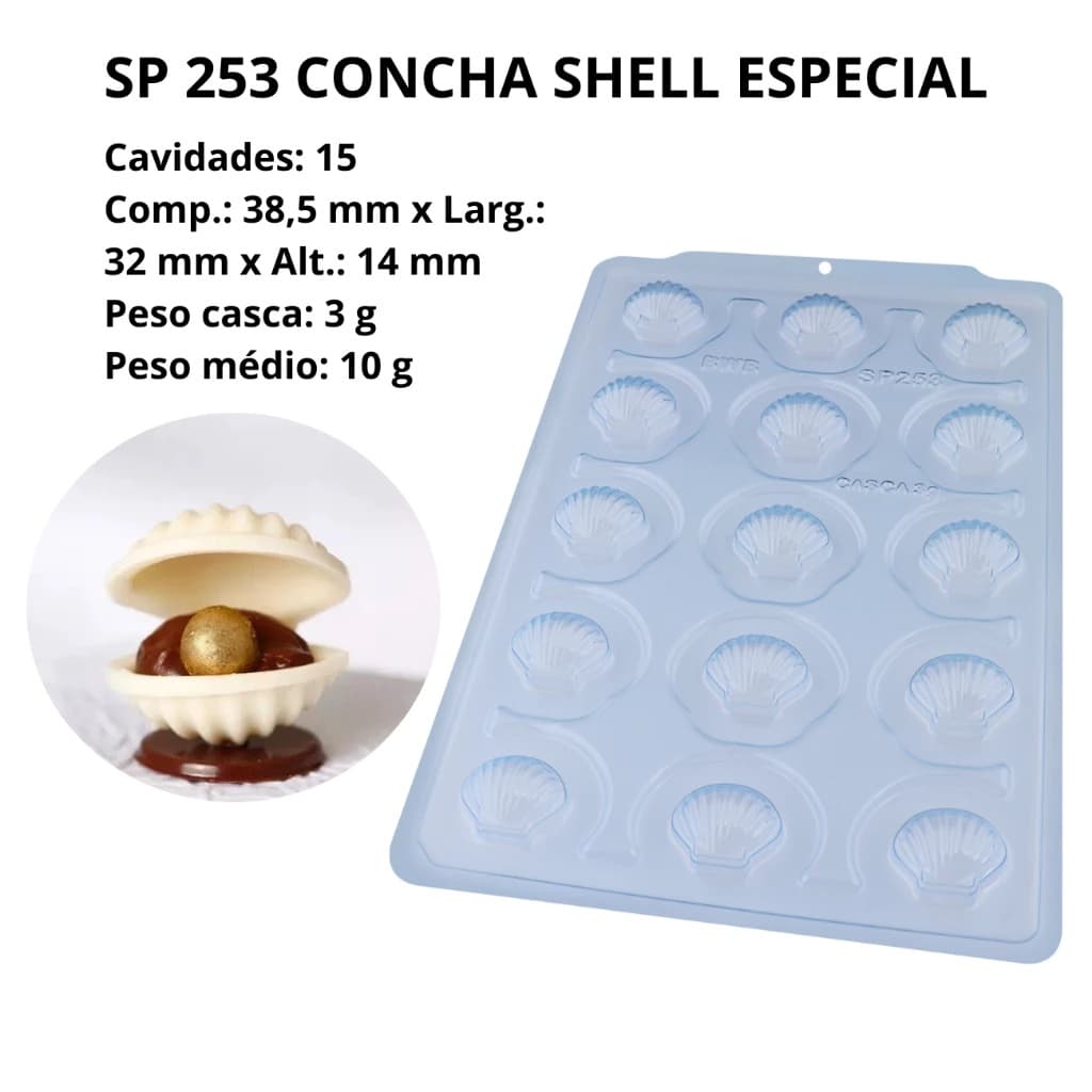 **FORMA SP253 – CONCHA SHELL 10g • BWB PREMIUM** Design delicado, acabamento perfeito e casquinhas uniformes! Ideal